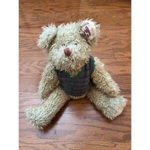 Vintage 1993 Ty Collectibles Grady Bear w/ Vest Tag‎ On Ear Very Good Condition!
